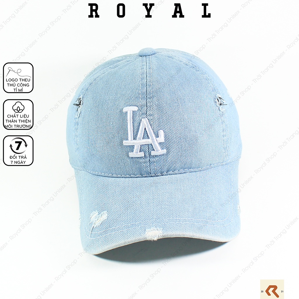 Mũ Lưỡi Trai Nón Lưỡi Trai Nam Nữ Jeans LA Vải Denim los angeles Nón Kết - Royal Caps