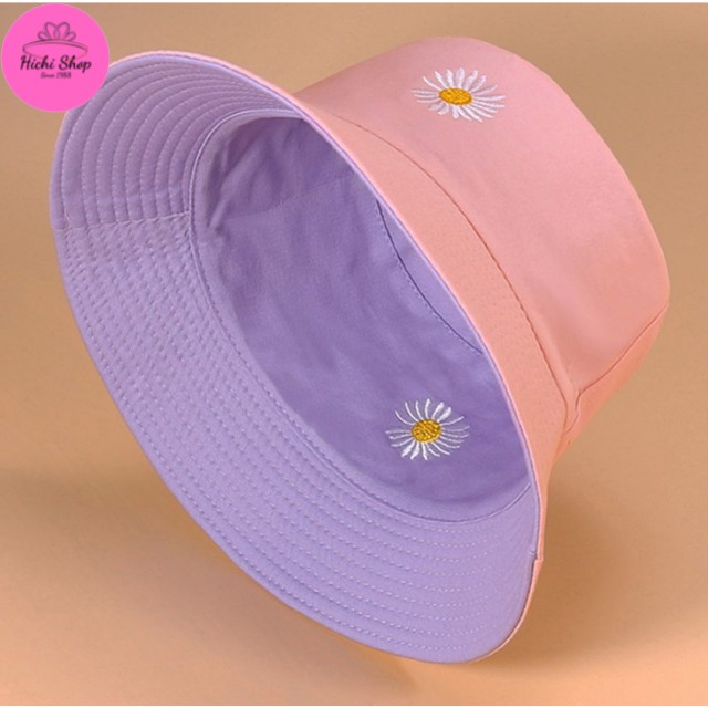 [HÀNG MỚI VỀ]Mũ Bucket KaKi 2 Mặt Hình Hoa Cúc Cho Nữ Mẫu Mới Nhất