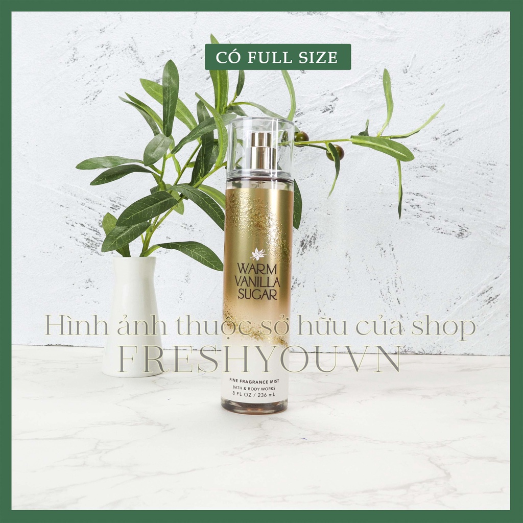 Warm Vanilla Sugar - Full Size Xịt Thơm Toàn Thân Bath & Body Works  - fresh you