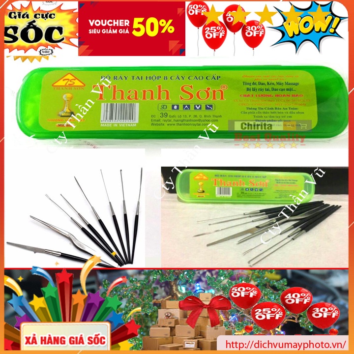 Bộ lấy ráy tai thanh sơn bộ gồm 8 món dùng cho salon và tiện lợi