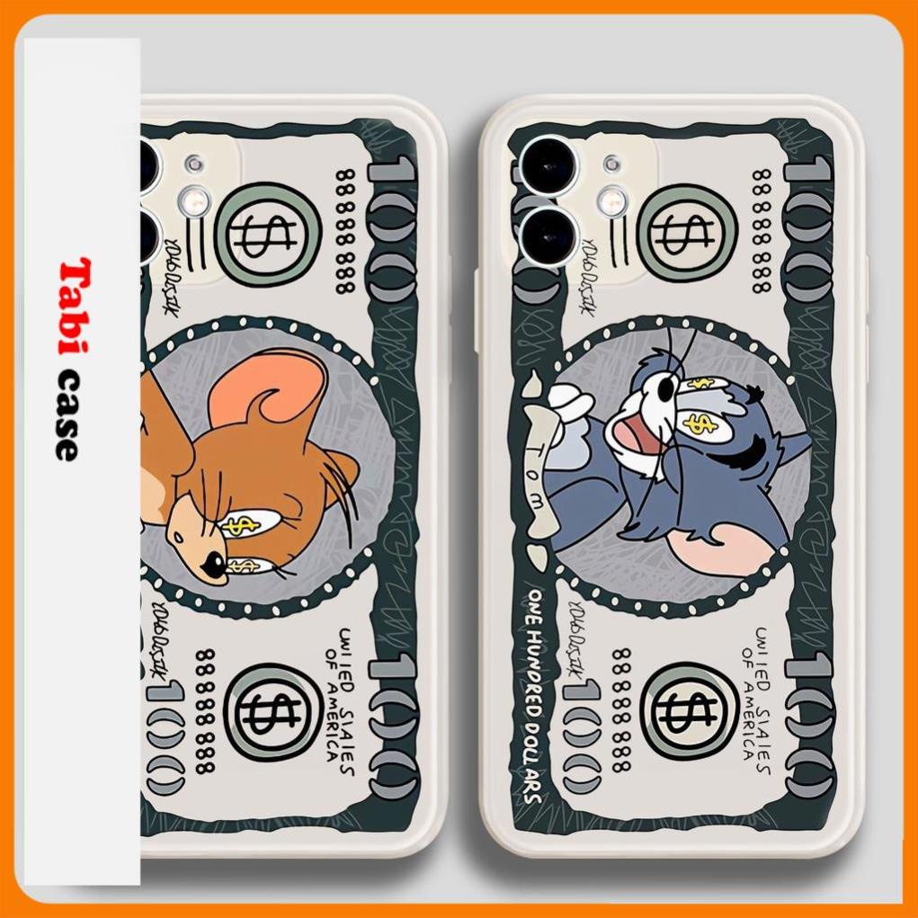 Ốp lưng viền vuông iPhone 6/6s/7/8/X/XS/11/12/13 Pro Plus Max Mini hoạt hình anime cute dễ thương tom jerry ti12
