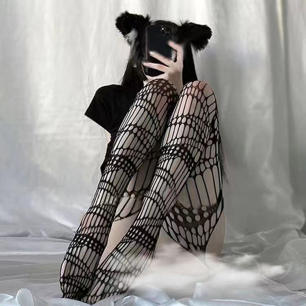 Quần vớ lưới màu đen phong cách Harajuku Nhật Bản quyến rũ thời trang cho nữ