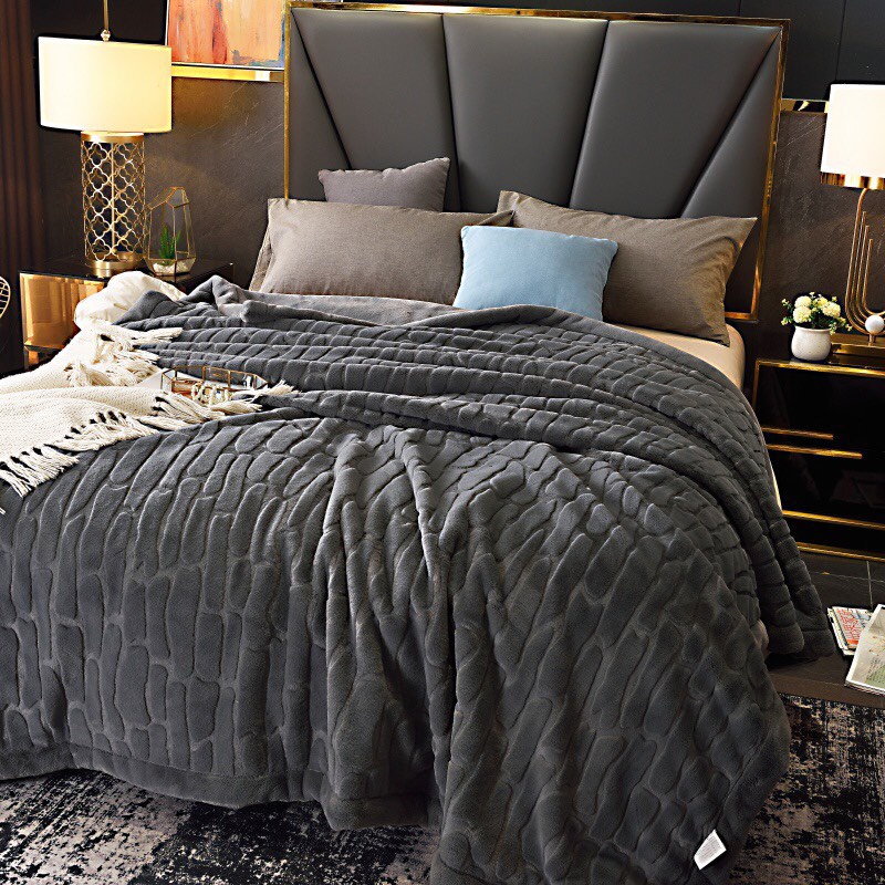 Chăn lông chồn cao cấp nhập khẩu, chăn lông 4kg kèm túi sang (ảnh thật) MỚI