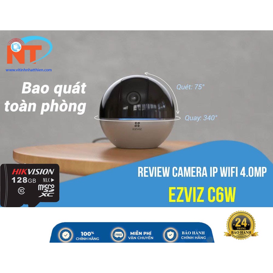 Camera Wifi Ezviz C6W Siêu Nét 4Mp 1440p 2K , EZVIZ C6N 4Mp, Ezviz TY2, Ezviz C6CN AI - Hàng Chính Hãng