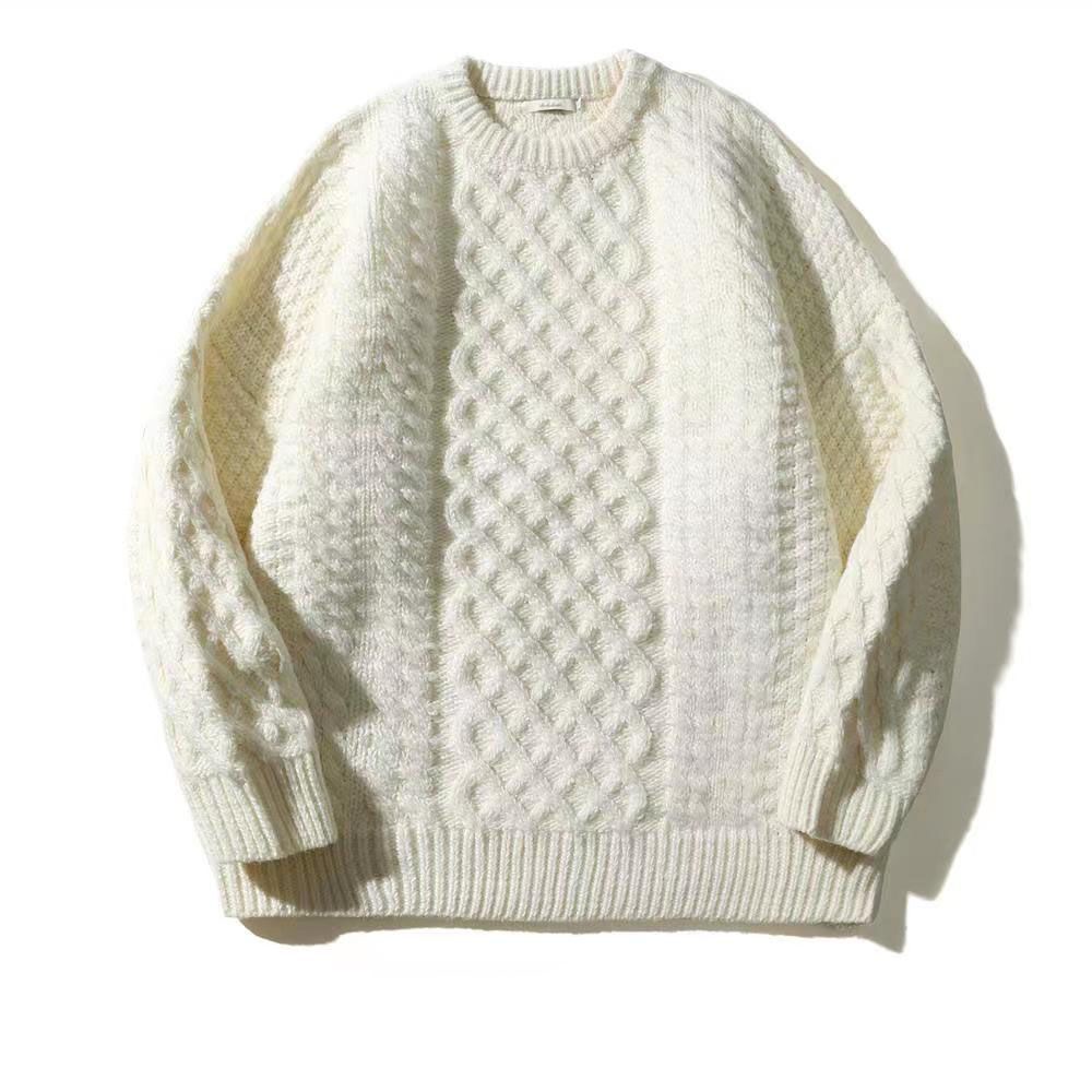 Hàng Mới Về Mới Áo Len Cotton Dệt Kim Thiết Kế Dây Cáp Cảm Giác Retro Nhật Bản Mùa Đông Cho Cặp Đôi