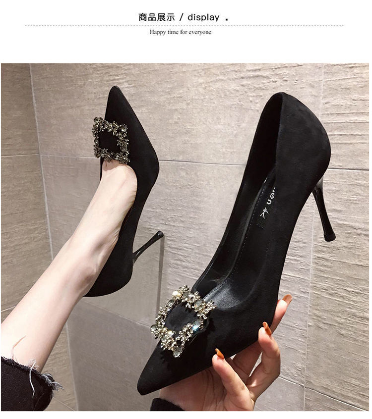 Giày Cao Gót Mũi Nhọn Kiểu Pháp Thời Trang Xuân Thu 2021 Dành Cho Nữ