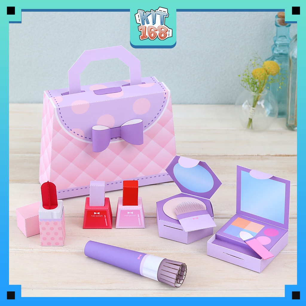 Mô hình giấy đồ vật đồ chơi Set đồ trang điểm