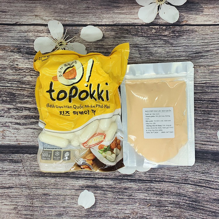 Bánh gạo hàn quốc nhân phô mai Sanadle 500g kèm 50g bột phô mai lắc