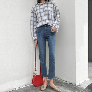 Quần jeans ống loe cạp cao ulzzang (kèm video + ảnh thật)