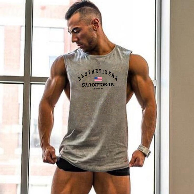 Áo Thun Ba Lỗ In Hình Thời Trang Tập Thể Thao Cho Nam