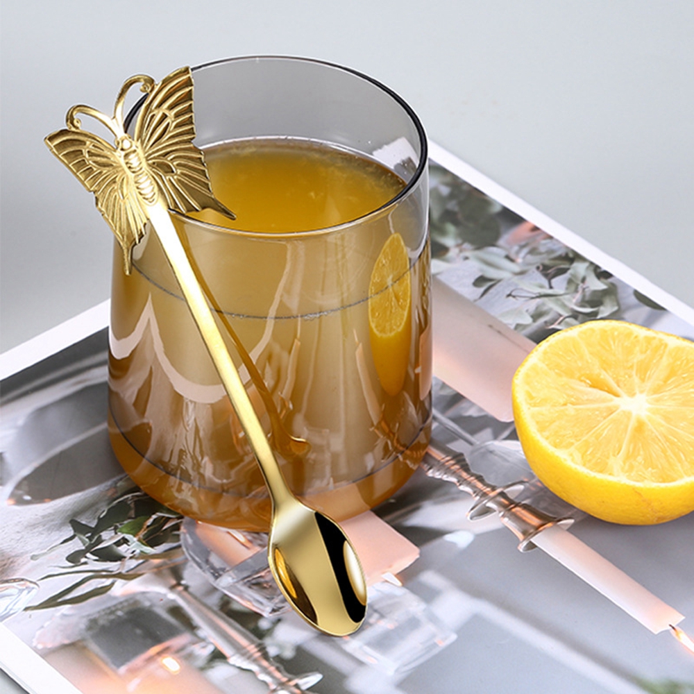 EPOCH 1 Muỗng Cà Phê Hình Bướm Bằng Thép Không Gỉ Nhiều Màu