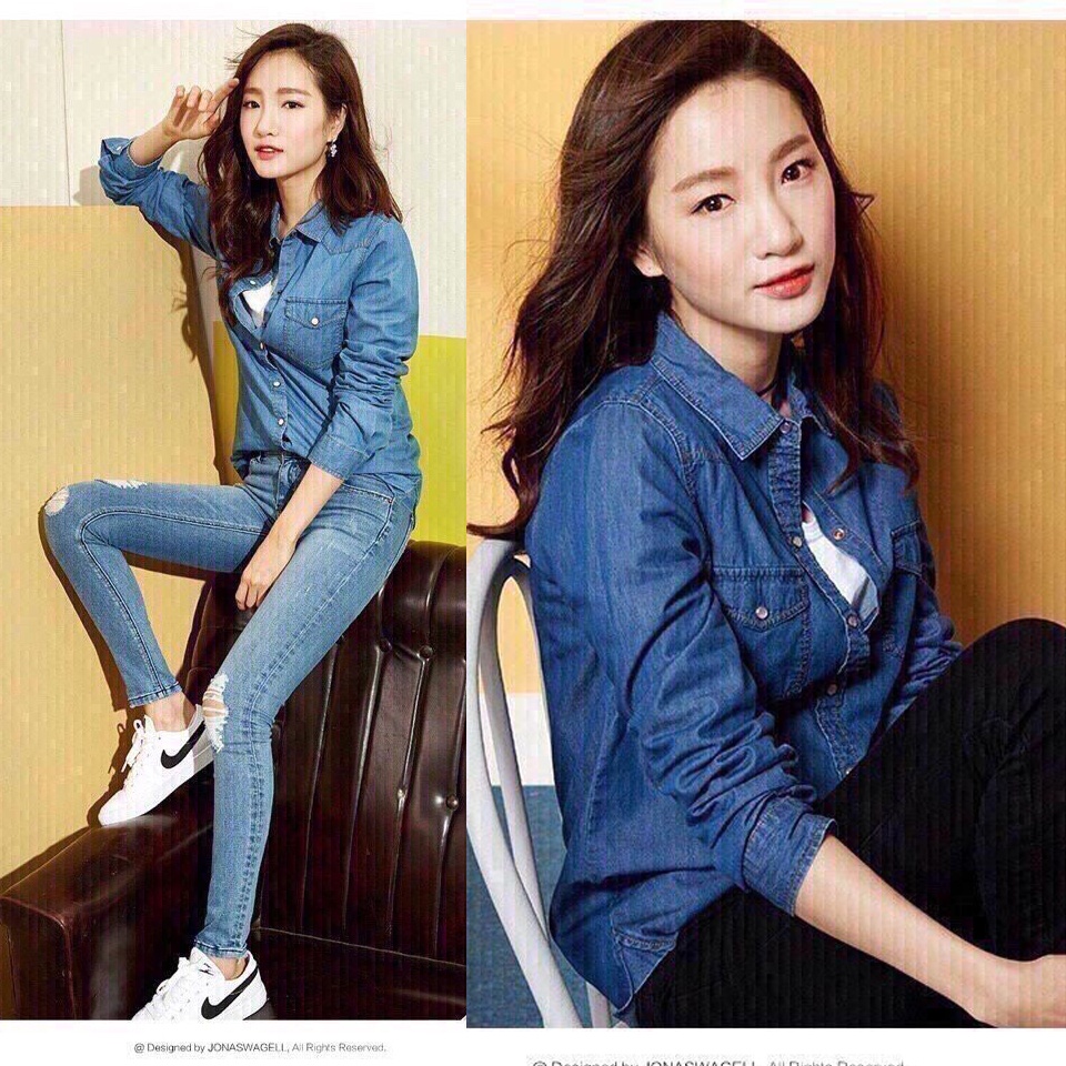 Áo sơ mi denim nữ (2 màu 4 size)