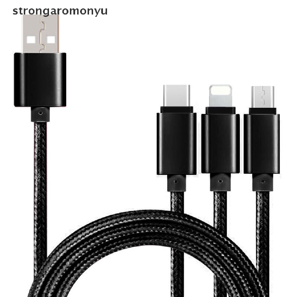 Dây Cáp Sạc Đồng Bộ Dữ Liệu Micro USB Loại C 3 Trong 1 Cho iPhone / Android