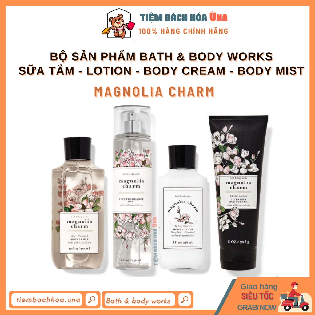 [Bill US] Magnolia charm | Bộ Sản Phẩm sữa tắm dưỡng thể xịt thơm toàn thân Bath and Body Works (BBW)