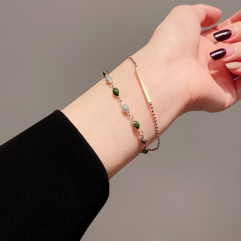 Vòng Tay Hai Lớp Phong Cách retro Thời Trang Cho Nữ