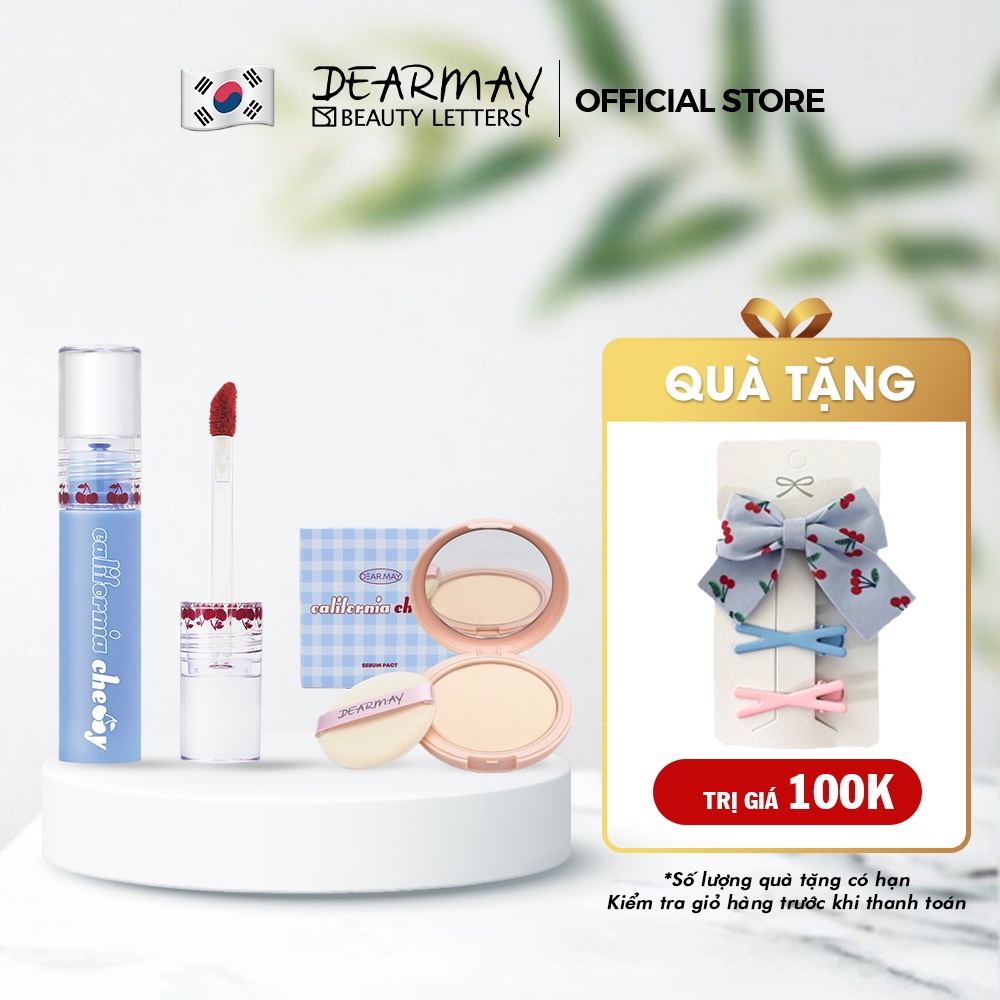 Combo tiện lợi: Son Cherry Tint + Phấn Phủ Cherry Sebum Pact (2 items)