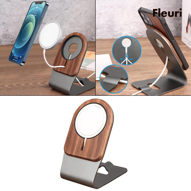 [Fleurir] Đế Sạc Điện Thoại Di Động Bằng Nhôm Màu Xám Cho MagSafe MagSafe Không Bao Gồm