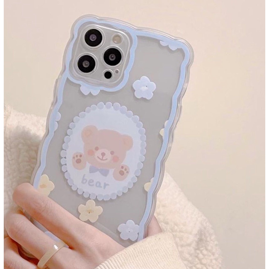 Ốp điện thoại iphone trong lượn sóng gấu nâu 6/6s/6plus/6splus/7/7plus/8/8plus/xs/11/12/13/14/pro/max/plus/promax TLS34