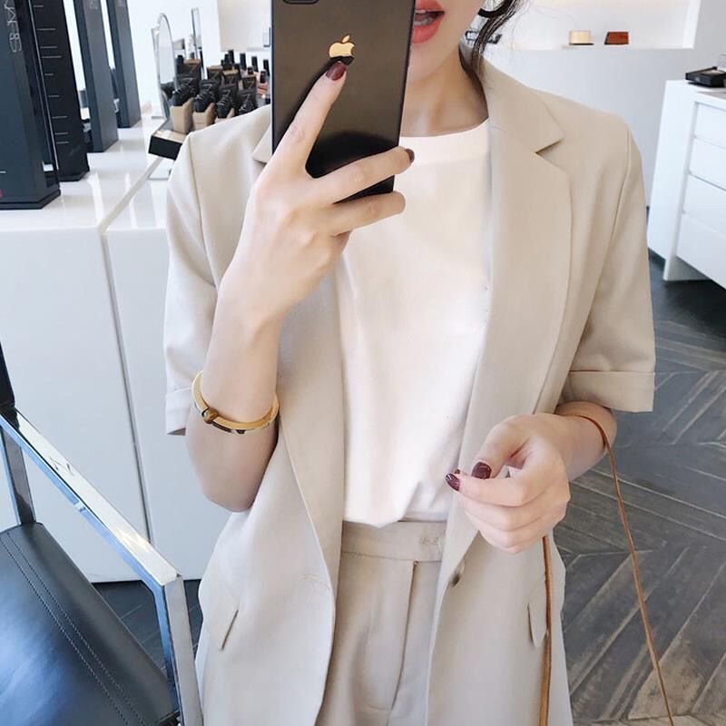 Set Áo Khoác Ngắn Tay + Quần Short Thời Trang Nữ