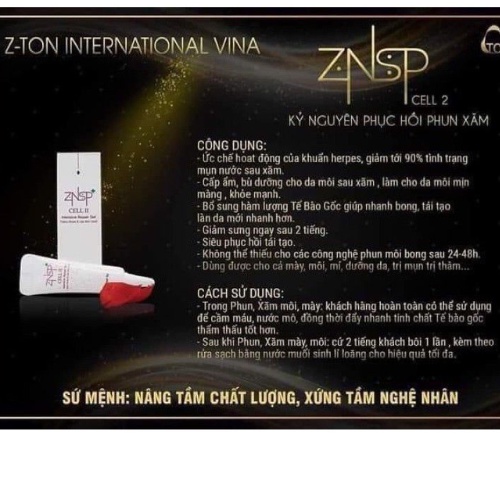 Tế Bào Gốc ZNSP Cell 2 Phục Hồi Da Kích Thích Tái Tạo Giữ Màu Sau Phun Xăm Môi Mày Hàn Quốc