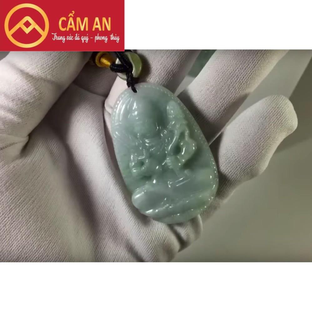 Mặt dây đá tư nhiên tạc Hư Không Tạng Bồ Tát - Phong thủy Cẩm AN