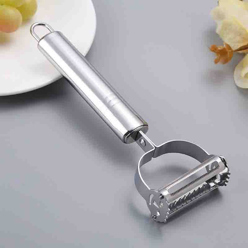 Nạo Rau Củ Inox Đa Năng 2 in 1, Nạo Hoa Quả 2 Lưỡi Bào Sợi Tiện Lợi