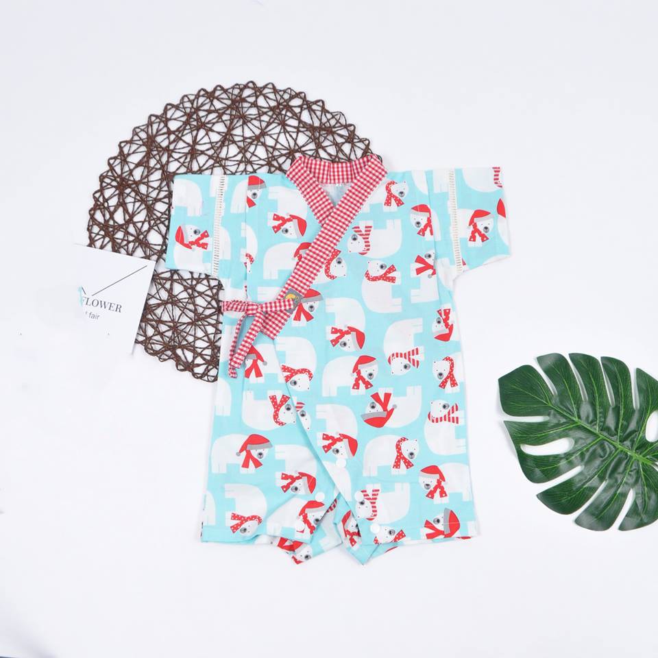 Body yukata cotton ngắn tay cho bé