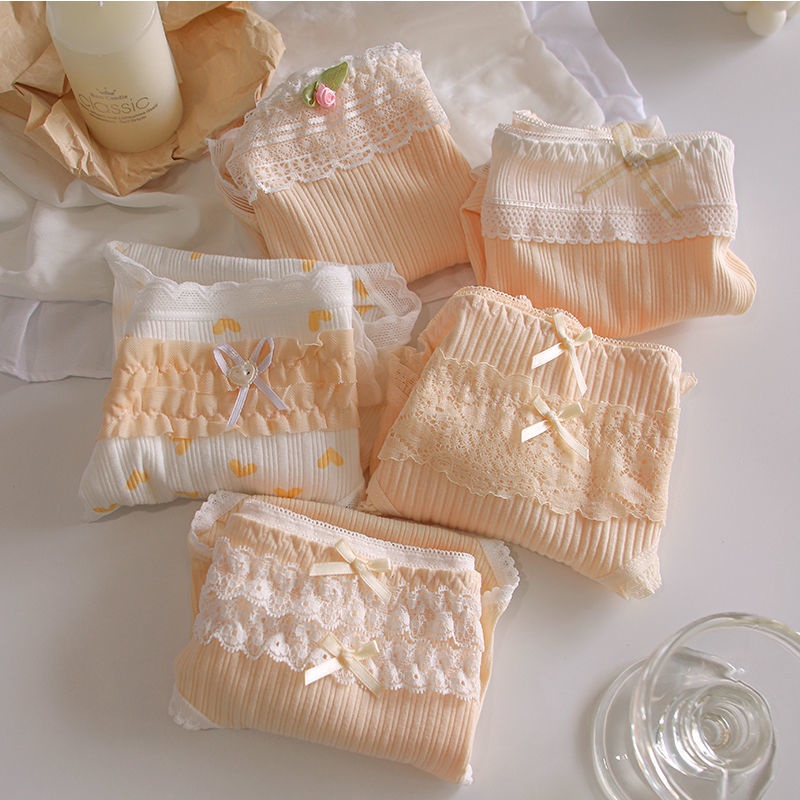 Jiashucheng Quần Lót Cotton Nguyên Chất Kháng Khuẩn Bán Chạy 100% Phối Ren Công Chúa Dễ Thương Cho Bé Gái