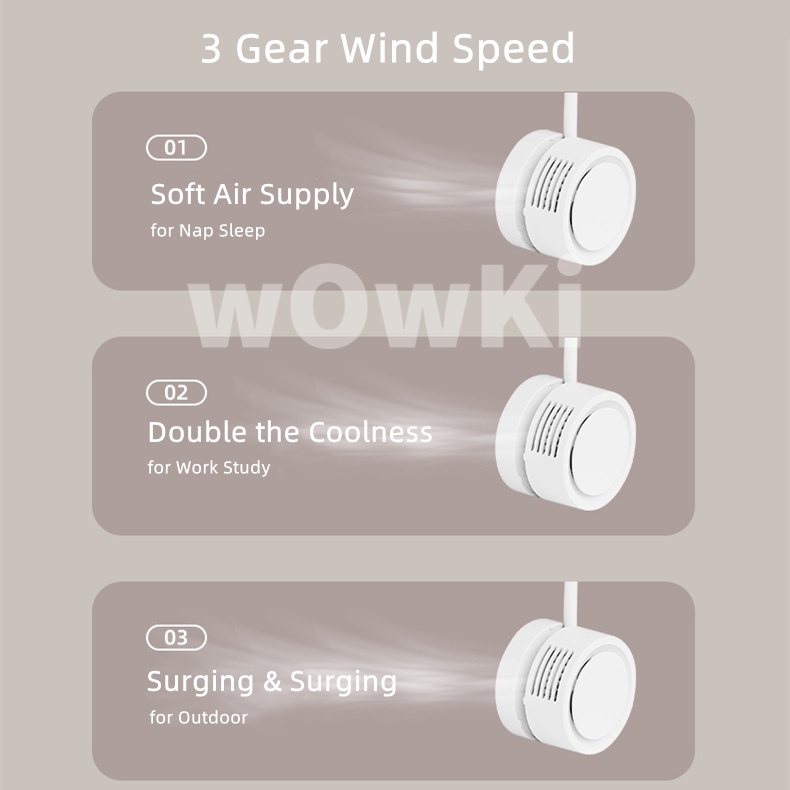 A-LIFE Quạt Đeo Cổ Không Cánh Sạc USB Có Thể Gấp Lại Tiện Dụng