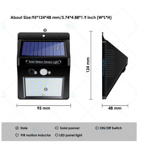 [Hot Hot] Đèn LED (20 LED) cảm ứng chuyển động hồng ngoại - năng lượng mặt trời chống nước