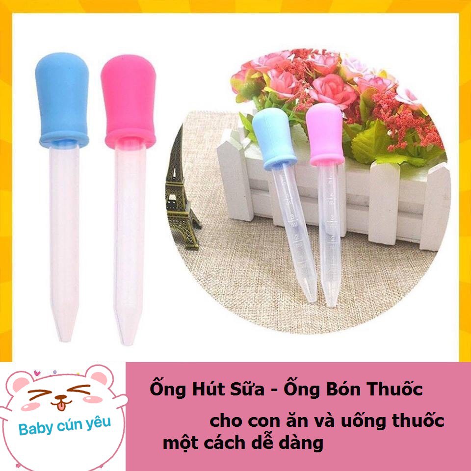COMBO 2 ỐNG HÚT SỮA/BÓN THUỐC CHO BÉ CÓ VẠCH CHIA 5ML