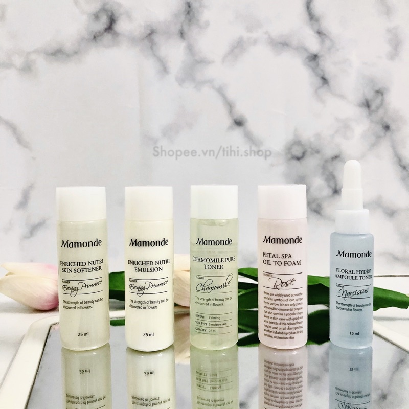 [ Mamonde ] Mini size nước hoa hồng và sữa dưỡng.