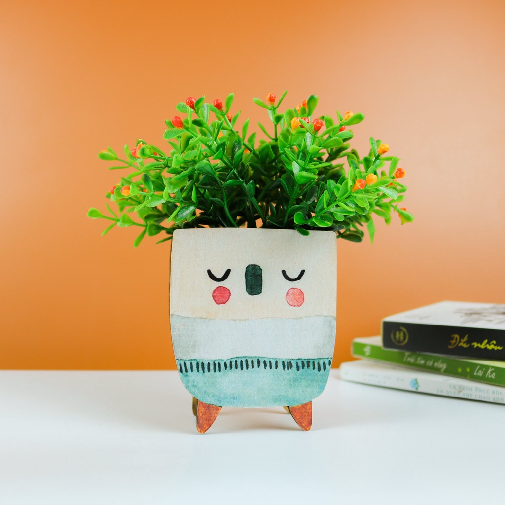 Lọ Hoa để bàn DN Homelife trang trí Xinh lịm tim, giỏ hoa gỗ decor trang trí nhà cửa