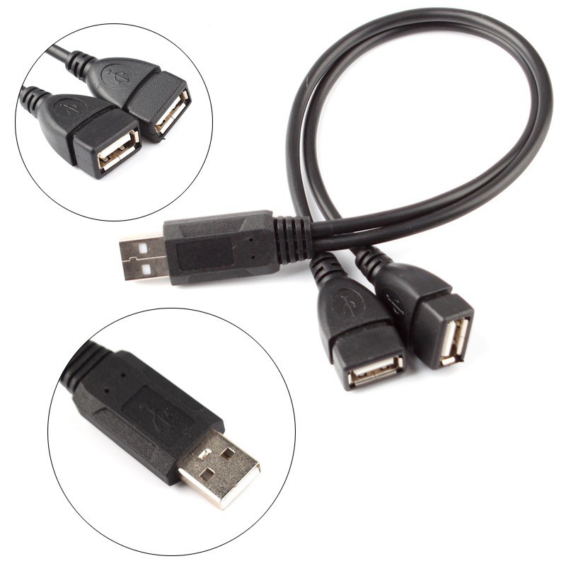 Dây cáp chuyển đổi 2 cổng cắm dây USB và một đầu USB