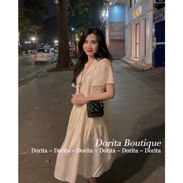 Váy babydoll vải tơ mềm 2 lớp cộc tay xoè dài, Đầm babydoll kèm váy 2 dây bên | BigBuy360 - bigbuy360.vn