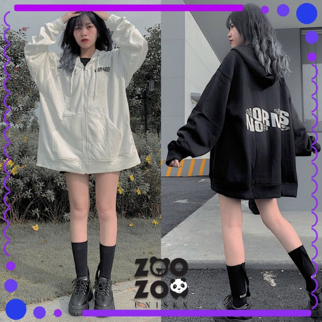 Áo Khoác Nỉ Dây Kéo NORMOS Form Rộng Ulzzang  VUASIVUARE