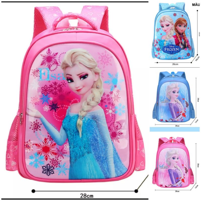 Balo công chúa Elsa Anna ba lô cho bé gái Frozen 2 cặp đi học siêu nhẹ size tiểu học