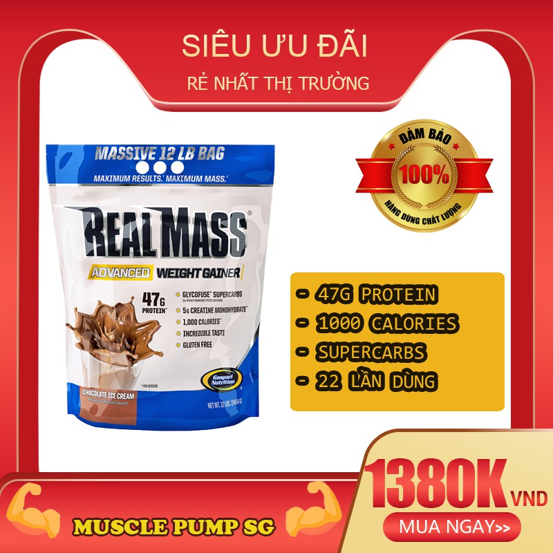 [GIÁ RẺ] Sữa Tăng Cân Real Mass Gainer - 12lbs