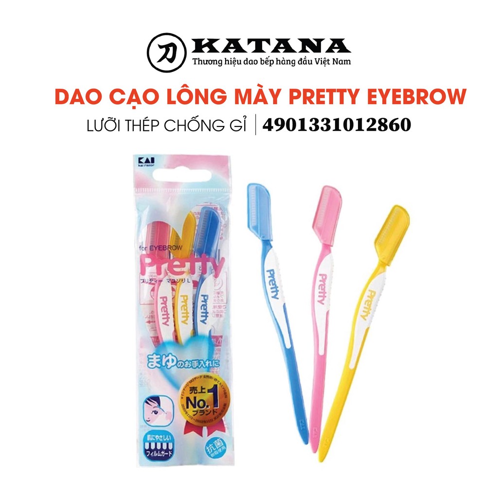 Dao cạo lông mày cao cấp Nhật Pretty Eyebrow BỘ 3 CHIẾC - tỉa lông mày cho nữ cao cấp - BH 12 tháng 1 ĐỔI 1
