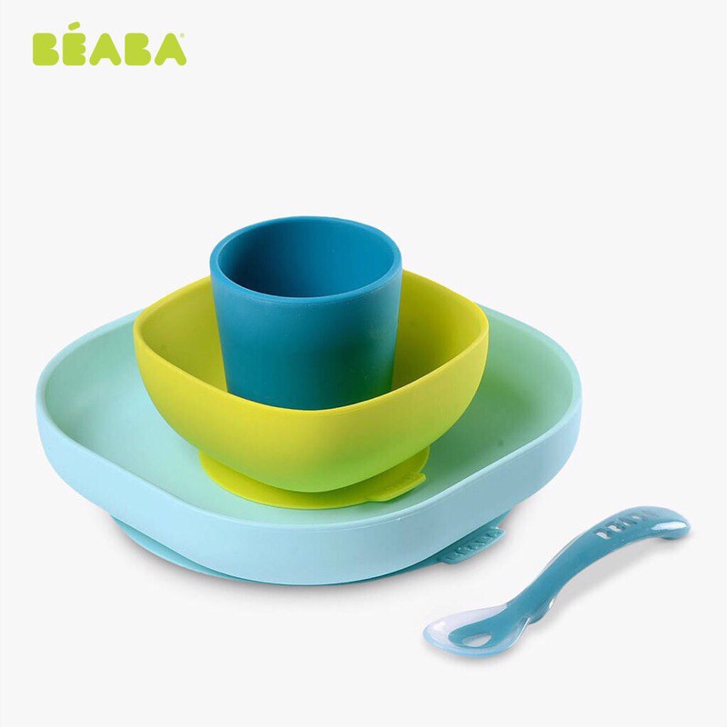 Bộ Ăn Dặm Silicone Đế Hít Không Đổ Beaba