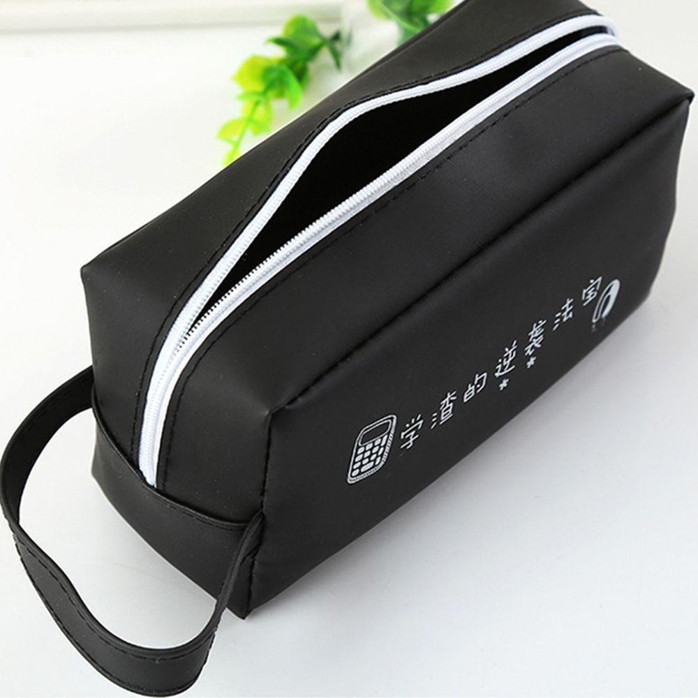 Hộp Đựng Bút/Đồ Trang Điểm Bằng Silicon Màu Đen Thời Trang Cho Học Sinh