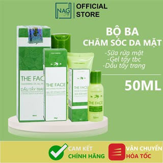 Bộ ba skincare THEFACE-VYCHI chai nhỏ 50ml làm sạch da mặt chỉ trong một combo