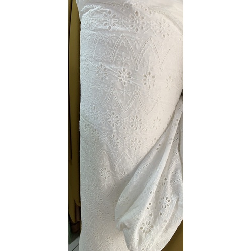 Chân váy trắng xô thêu 2 lớp 69cm cho nữ♥️Thời Trang Elisa♥️
