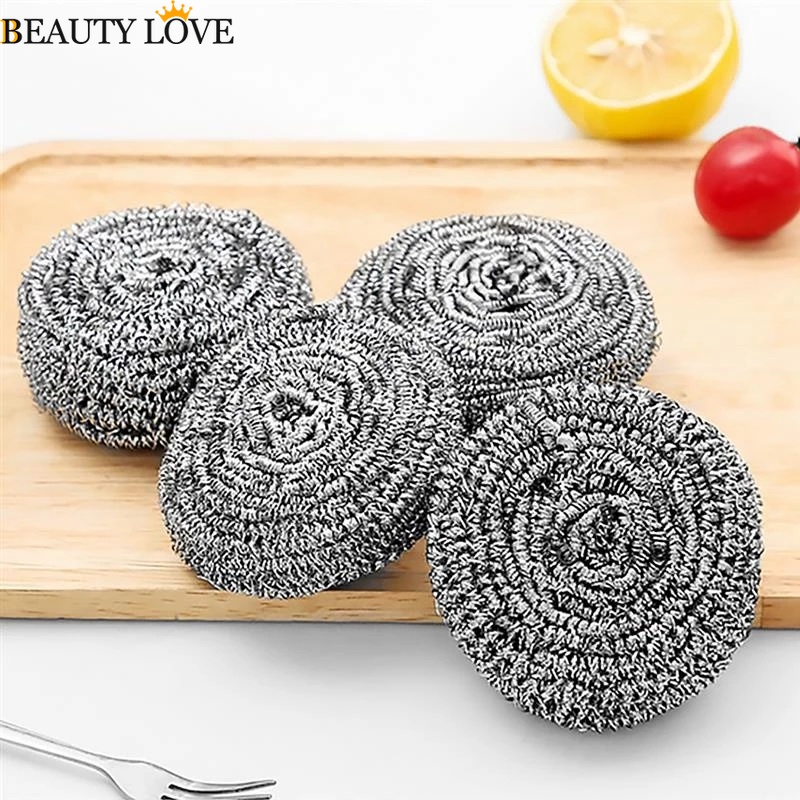 Set 6 Bóng Chà Nồi Bằng Thép Không Gỉ Đa Chức Năng Tiện Dụng