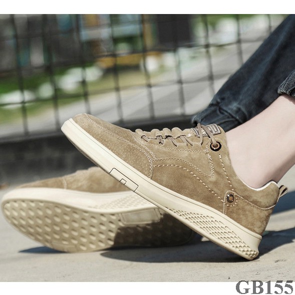 Giày da lộn nam sneaker cao cấp thể thao trẻ trung, giày nam đẹp da lộn GB155