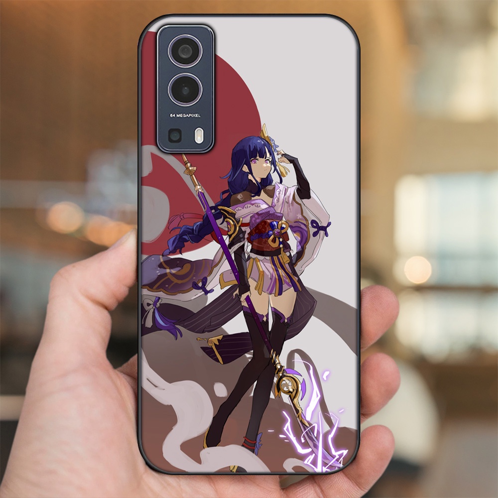 Ốp lưng Vivo Y72 5G viền đen in hình Raiden Shogun Genshin Impact