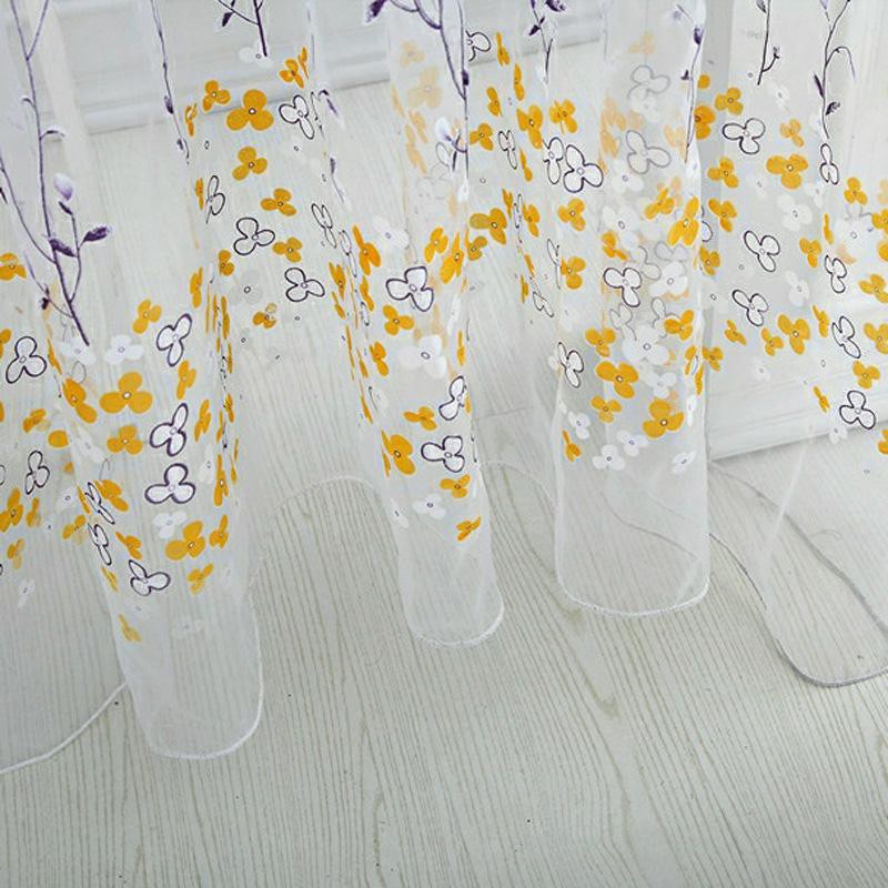 Colorful Butterfly Romantic Tulle Voile Window Curtain Panel