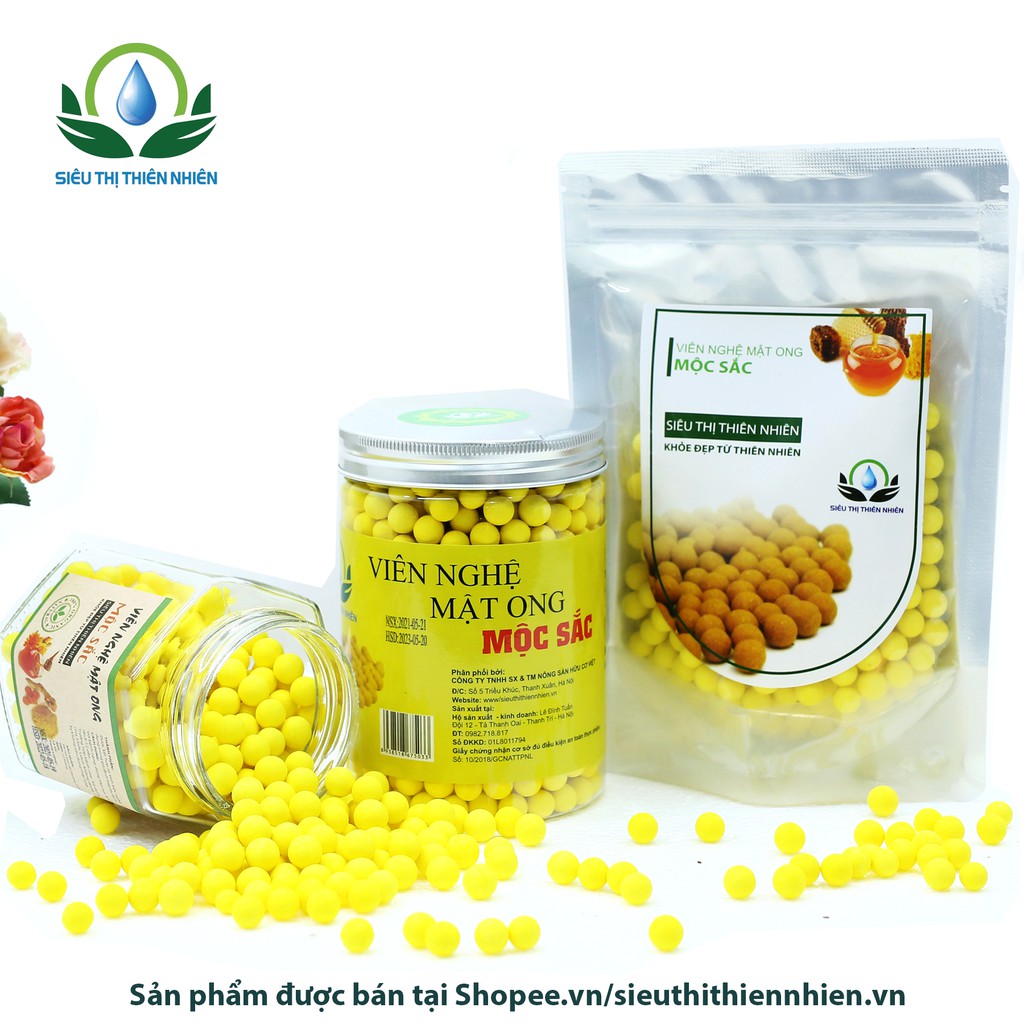 Viên nghệ mật ong Mộc Sắc 200g, viên tinh bột nghệ giảm cân giảm viêm loét dạ dày của siêu thị thiên nhiên