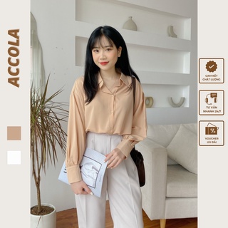 Áo sơ mi nữ freesize korea chất liệu lụa lạnh by Accola Made 1702