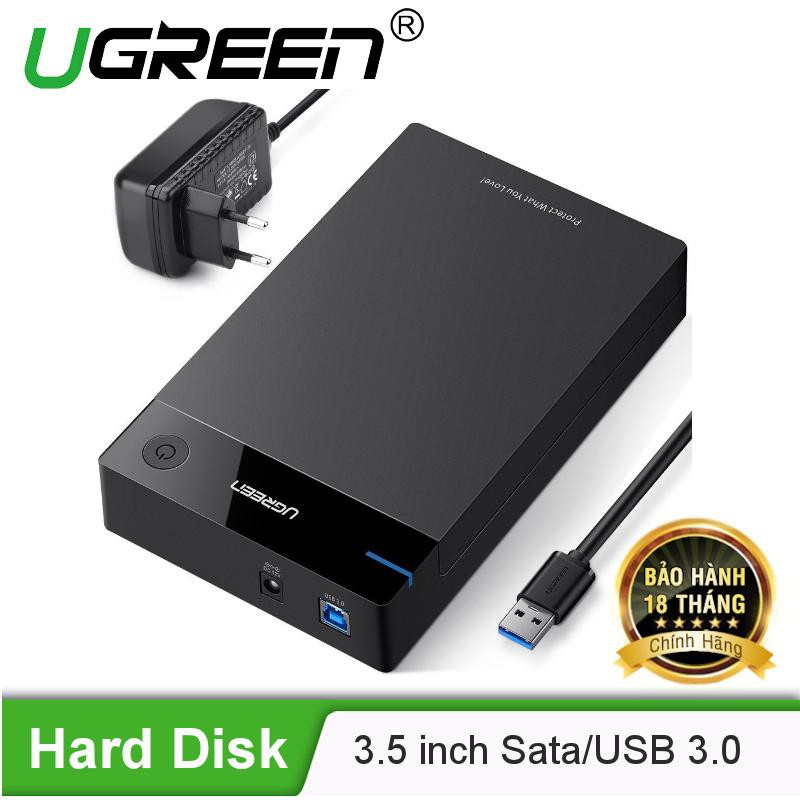 Vỏ Hộp đựng ổ cứng 3.5 inch Sata/USB 3.0 hỗ trợ 10TB UGREEN 50422